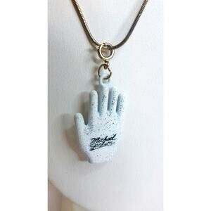 Vintage Michael Jackson King of Pop 1980's White Glitter Glove Choker Necklace